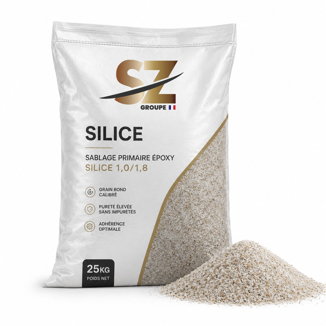 Sablage de primaire époxy – Silice 1,0/1,8 mm – Sac 25 kg