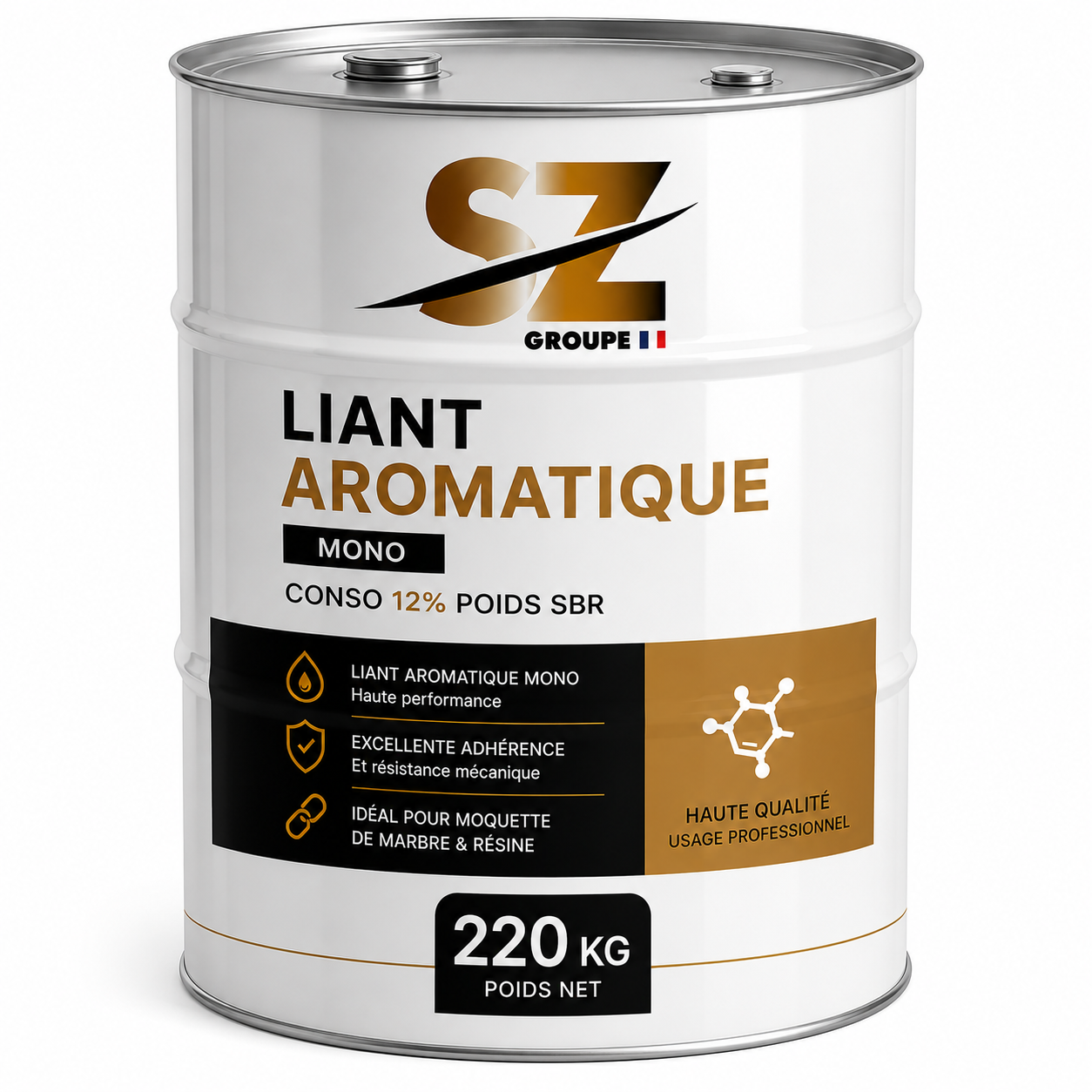 Liant aromatique mono pour sol EPDM/SBR – consommation 12% – Fût 220 kg