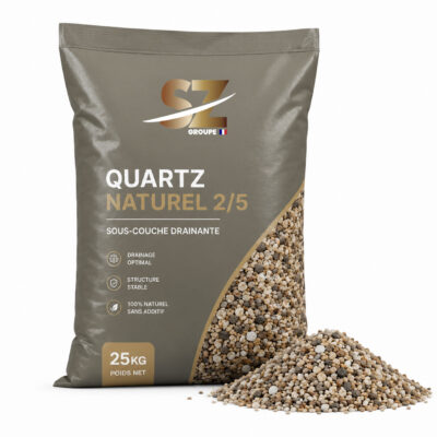 Quartz naturel 2/5 mm – Sous‑couche drainante