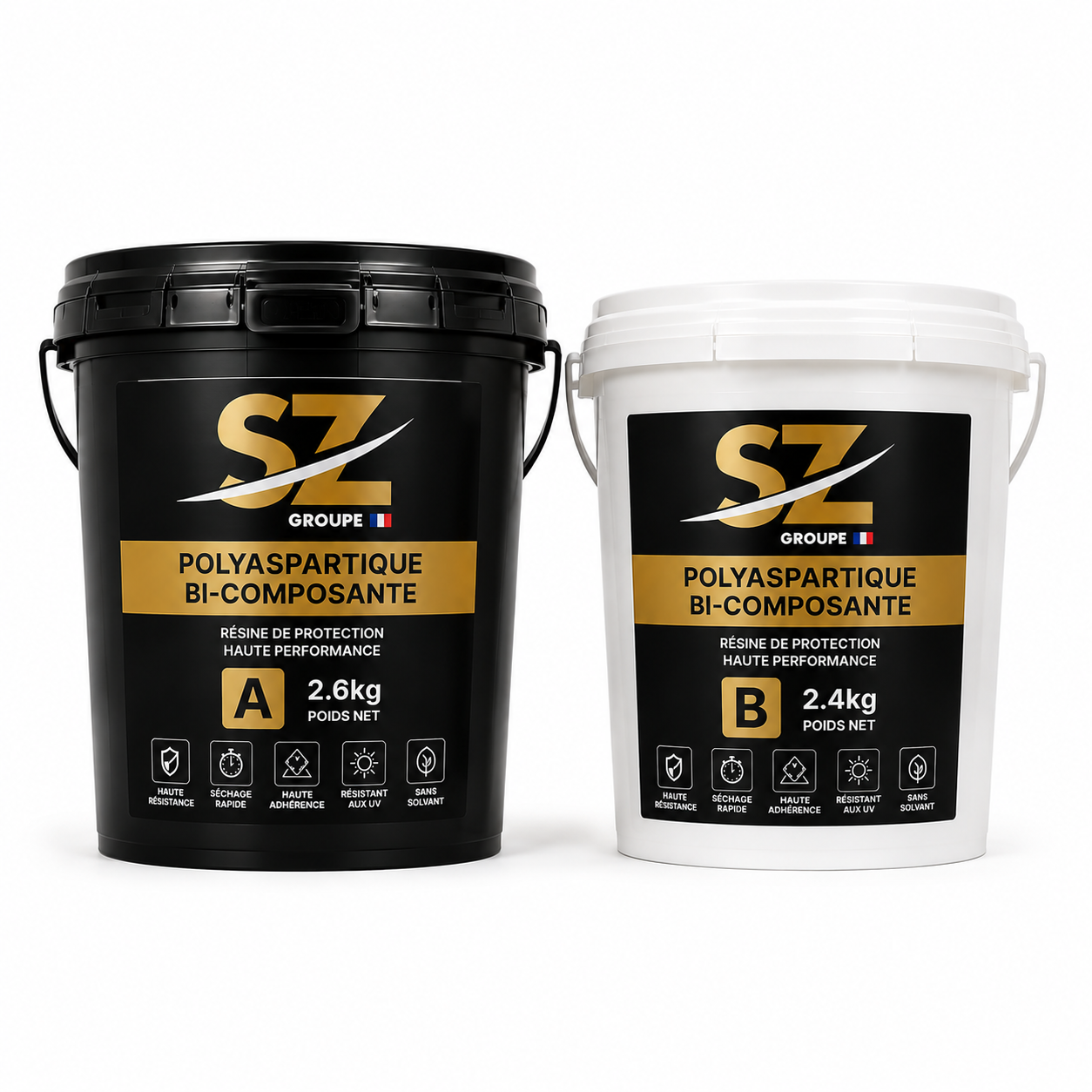 Résine Polyaspartique bi‑composante (5 kg)