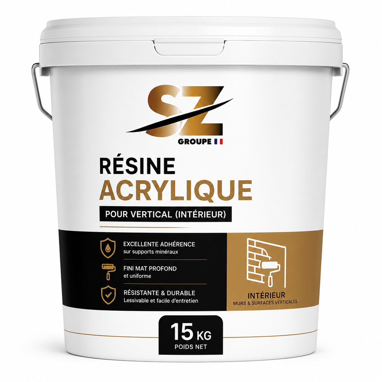 Résine acrylique pour vertical intérieur – 15 kg