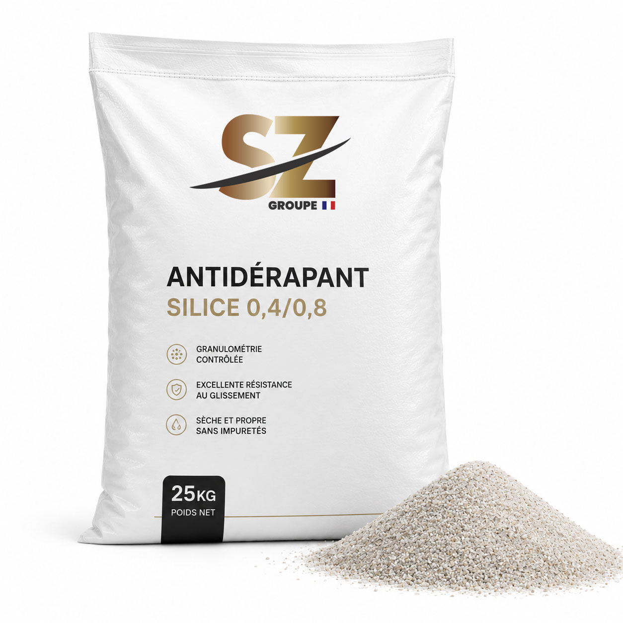 Silice antidérapante 0,4/0,8 mm – Sac 25 kg